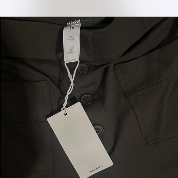 HALARA Women's Wide Leg Pants in dark green size 1x - Picture 4 of 5